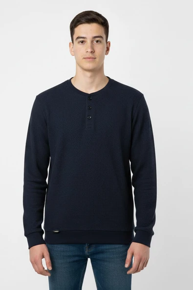 Mevsimlik Düğme Detaylı Bawelna Kumaş Uzun Kollu Erkek Çocuk Sweatshirt ürün görseli 1
