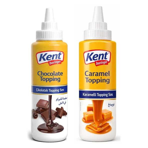 Kent Boringer Çikolatalı ve Karamelli Topping Sos 300 gr 2 li Set ürün görseli 1