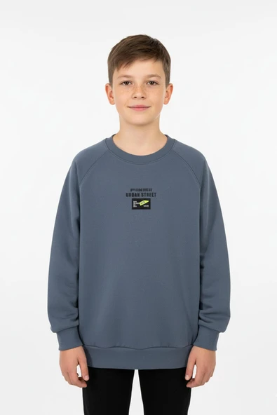 Kanguru Cepli Baskılı Detaylı Erkek Çocuk Sweatshirt ürün görseli 1