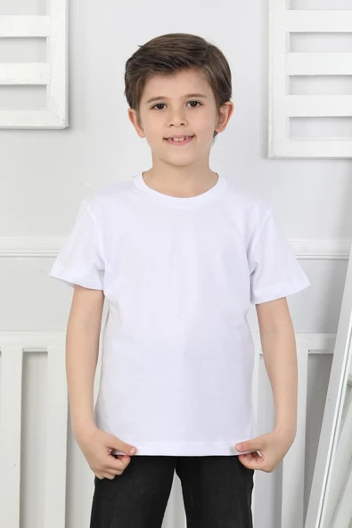 Düz Erkek Çocuk Tişört - Resim 3
