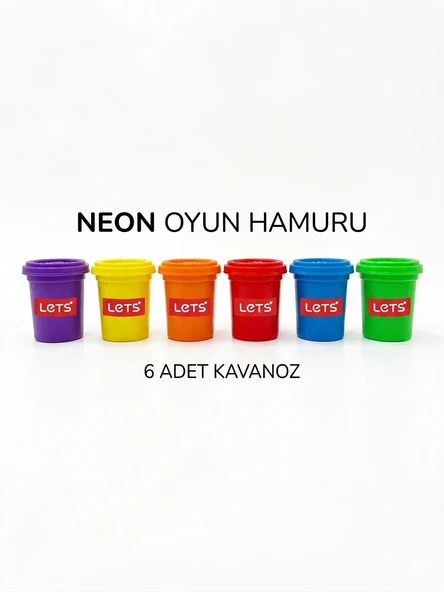 LETS 6 RENK NEON OYUN HAMURU 660 G - Resim 3