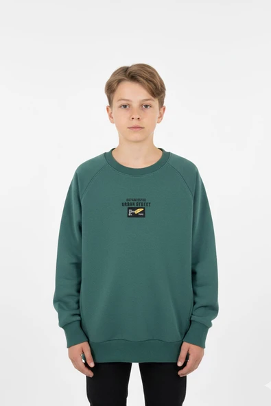 Kanguru Cepli Baskılı Detaylı Erkek Çocuk Sweatshirt ürün görseli 1