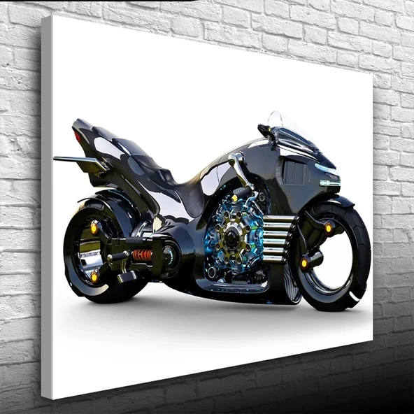 Naked Futuristik Motosiklet Kanvas Tablo 50 x 70 ürün görseli 1