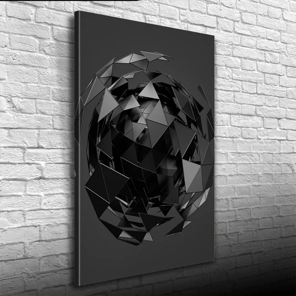 Gri Tonlarda Aynalı Küre Kanvas Tablo 50 x 70 ürün görseli 1