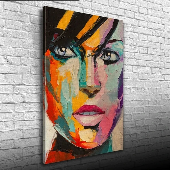 Mavi Gözlü  Kadın Portresi Yağlıboya Kanvas Tablo 50 x 70 ürün görseli 1