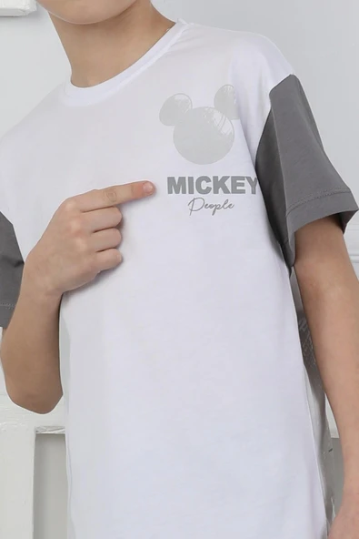 Mickey Baskı Erkek Çocuk Şortlu Takım - Resim 5