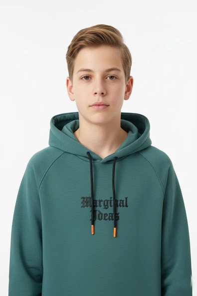 Kapşonlu Baskılı Erkek Çocuk Sweatshirt - Resim 3