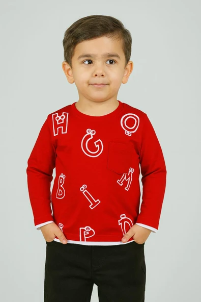 Harf Baskılı Mevsimlik Erkek Çocuk Sweatshirt ürün görseli 1