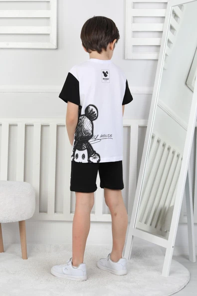 Mickey Baskı Erkek Çocuk Şortlu Takım - Resim 3