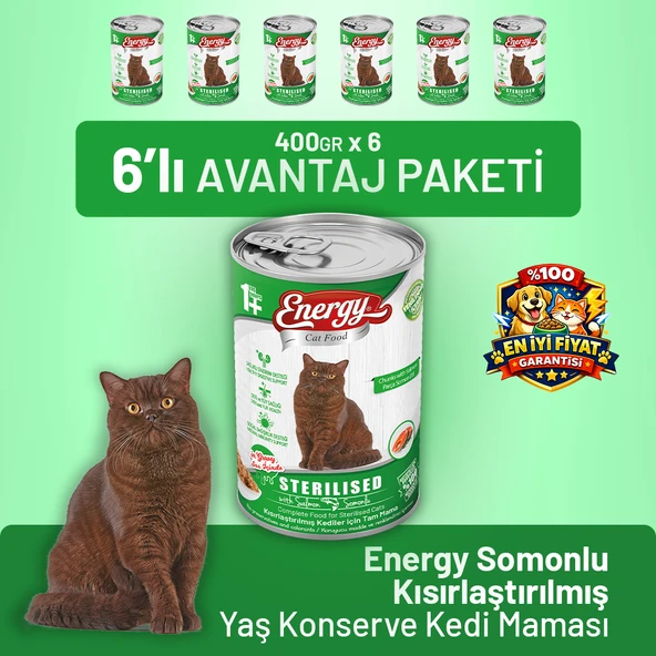 Somonlu Kısırlaştırılmış Yaş Kedi Maması 400 g - 6 Adet ürün görseli 1