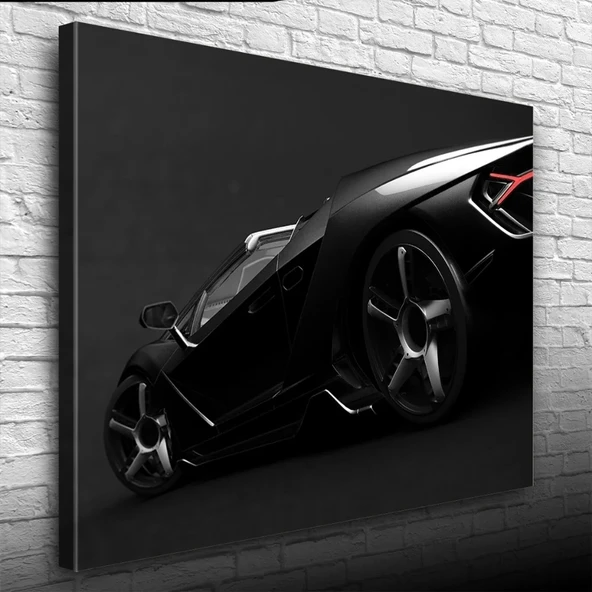 Futuristik Siyah Spor Otomobil Kanvas Tablo 50 x 70 ürün görseli 1