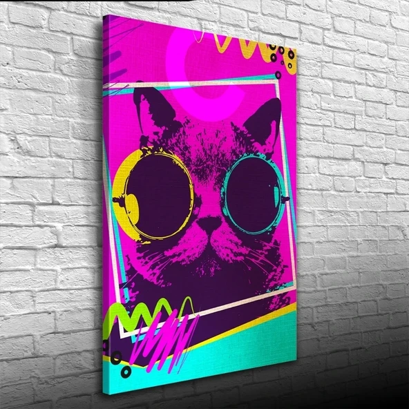Pop Art Tarzı Eflatun Tonlarda Dekoratif Kanvas Tablo 50 x 70 ürün görseli 1