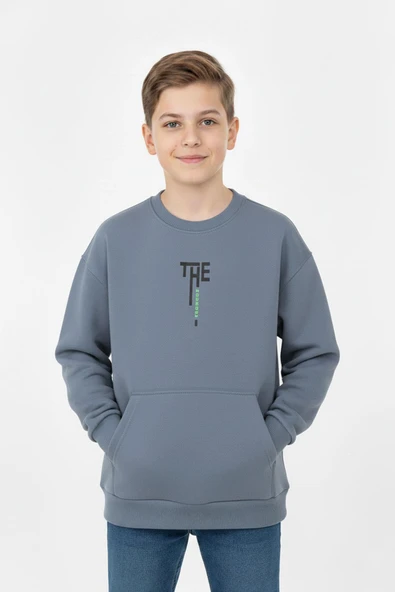 Kanguru Cepli Bisiklet Yaka Erkek Çocuk Sweatshirt ürün görseli 1