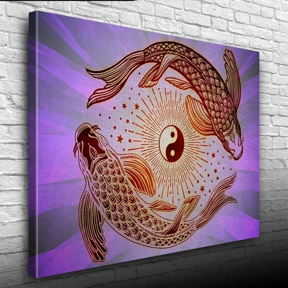 Yin Yang Fish Poster Kanvas Tablo 50 x 70 ürün görseli 1
