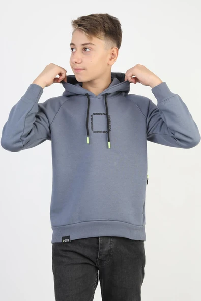 Kapüşonlu Fermuarlı Cepli Erkek Çocuk Sweatshirt ürün görseli 1