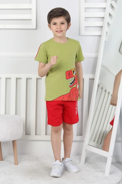Dinozor Baskı Erkek Çocuk Takım ürün görseli 1