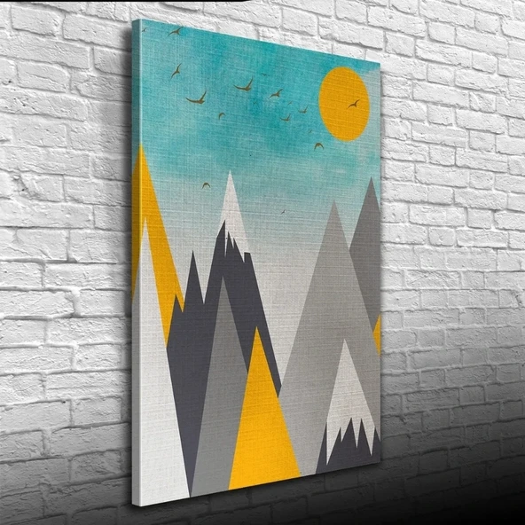 Soyut Günbatımı ,  Pastel Renklerde Kanvas Tablo 50 x 70 ürün görseli 1