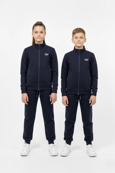 Fermuarlı Cepli Çocuk Unisex Eşofman Takımı ürün görseli 1