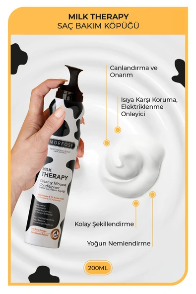 MORFOSE SAÇ KÖPÜĞÜ 200ML MİLK THERAPY - Resim 3