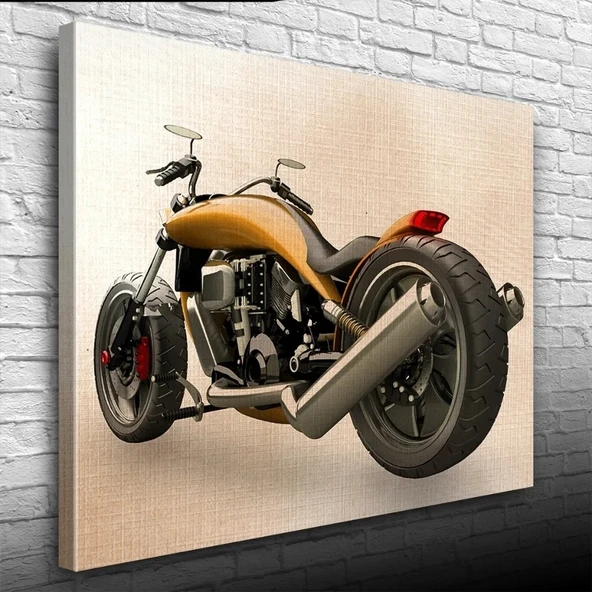 Futuristik  Concept Kahverengi Motosiklet Kanvas Tablo 50 x 70 ürün görseli 1