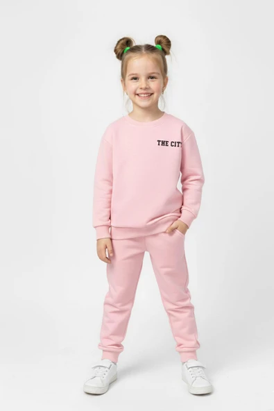 The CITY Baskılı Pamuk 2 İplik Mevsimlik Unisex Çocuk Takım ürün görseli 1