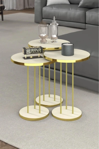 Zigon Sehpa Terra Gold Krem - Resim 2