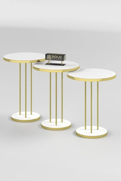 Zigon Sehpa Terra Gold Beyaz - Resim 4