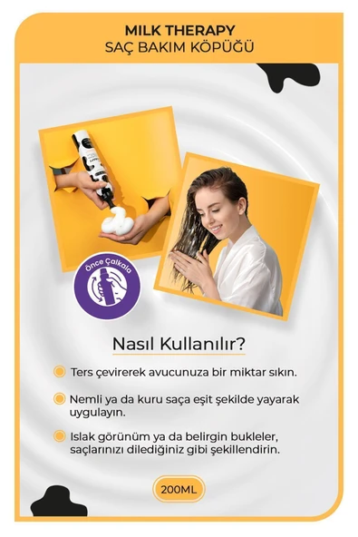 MORFOSE SAÇ KÖPÜĞÜ 200ML MİLK THERAPY - Resim 4