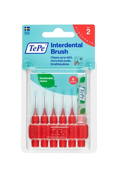 Tepe Arayüz Fırçası Kırmızı 0,5 Mm Blister 6lı Paket ürün görseli 1