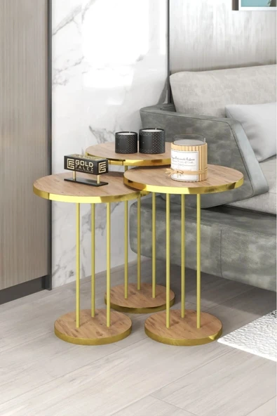 Zigon Sehpa Terra Gold Ceviz - Resim 2