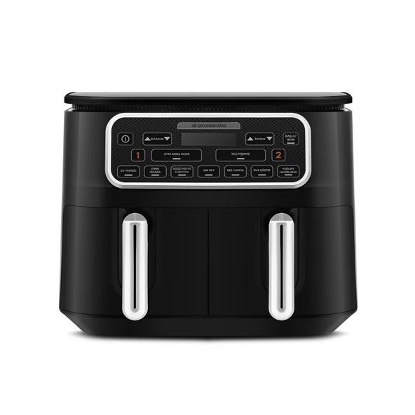 Karaca Air Pro Cook Duo Ev Yemeği XXXL Airfryer Black Chrome 8L ürün görseli 1