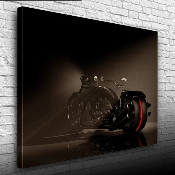 Siyah Concept Chopper Motosiklet Kanvas Tablo 50 x 70 ürün görseli 1