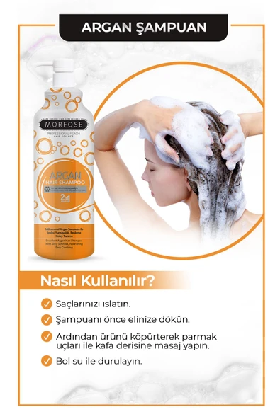 MORFOSE ŞAMPUAN 1000ML ARGAN - Resim 3