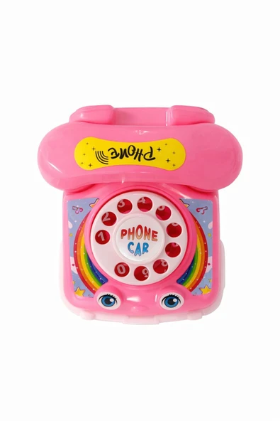Çevirmeli Oyuncak Telefon Pembe Çocuklar İçin Eğitici ve Eğlenceli Rol Yapma Oyuncağı ürün görseli 1