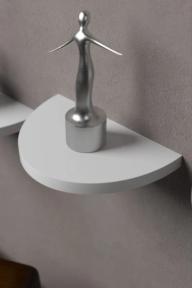Duvar Rafı Dekoratif 3 Adet Çiçeklik Oval Beyaz ürün görseli 1