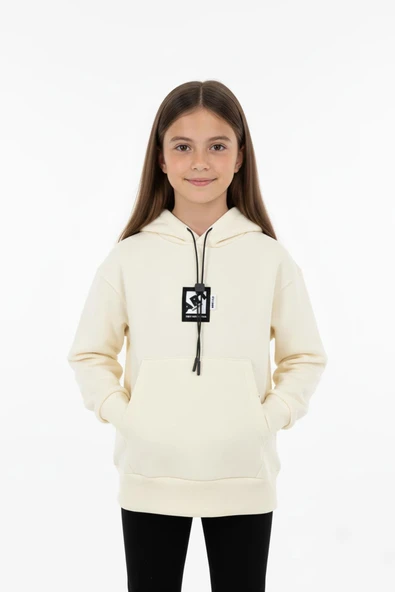 Kapüşonlu Art Baskılı Kanguru Cepli Kız Çocuk Sweatshirt ürün görseli 1