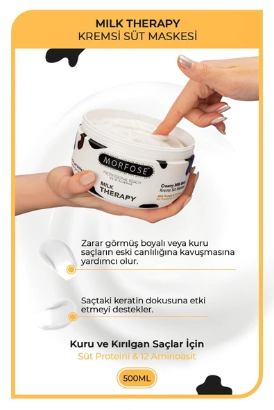 MORFOSE SAÇ MASKESİ 500ML MİLK THERAPY - Resim 2