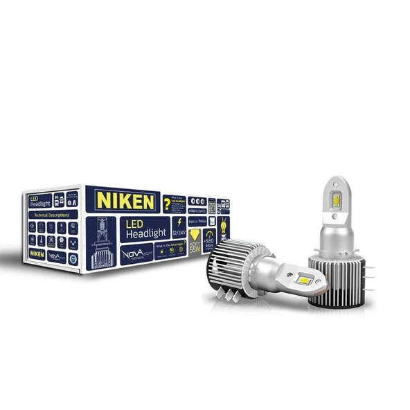 Niken H15 Led Xenon Nova Soft Serisi 55W 18000 Lümen 6500K Beyaz Far Ampulü 2 Adet ürün görseli 1