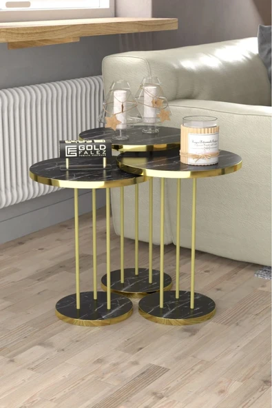 Zigon Sehpa Terra Bendir Gold ürün görseli 1