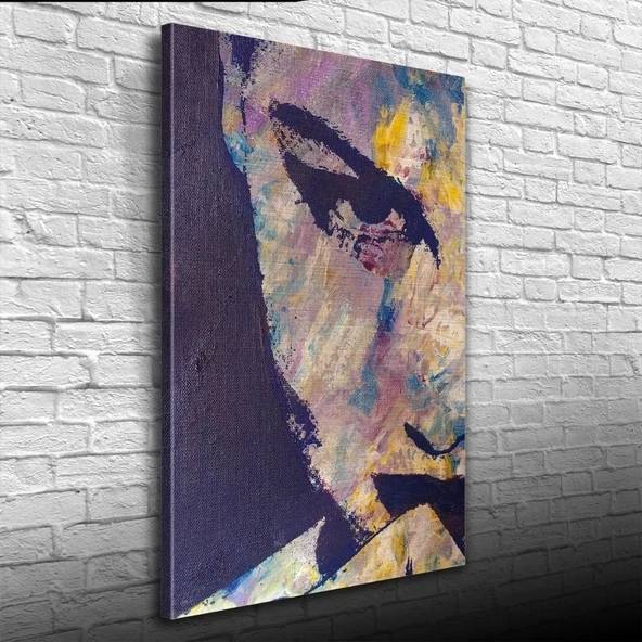 Yağlıboya Kadın Portre Gri Tonlarda Kanvas Tablo 50 x 70 ürün görseli 1