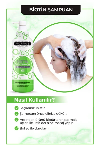 MORFOSE ŞAMPUAN 1000ML BİOTİN - Resim 3