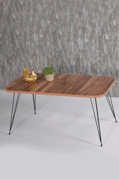 Orta Sehpa Ve Zigon Sehpa Ceviz Set Tel Ayak Kr ürün görseli 1