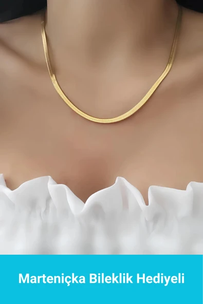 Kuşkaya Ticaret Çelik Italyan Zincir Kolye | 316l Çelik - Kararmaz | Gold Renk GOLD 45 cm ürün görseli 1