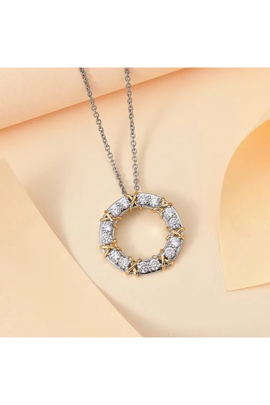 Kuşkaya Ticaret Zirkon Taşlı Gold Detaylı Zarif Xox Kolye | 14 Şubat Sevgililer Günü Hediyesi | Kadın Standart Kutuda - Gümüş 40-45 ürün görseli 1