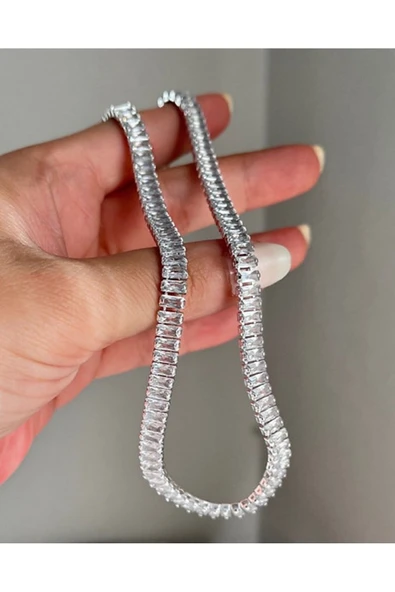 Kuşkaya Ticaret Su Yolu Kolye Taşlı Yüksek Kalite Zarif | Gümüş 35 Cm | 14 Şubat Sevgililer Günü Hediyesi | Kadın Altın 35-37 ürün görseli 1