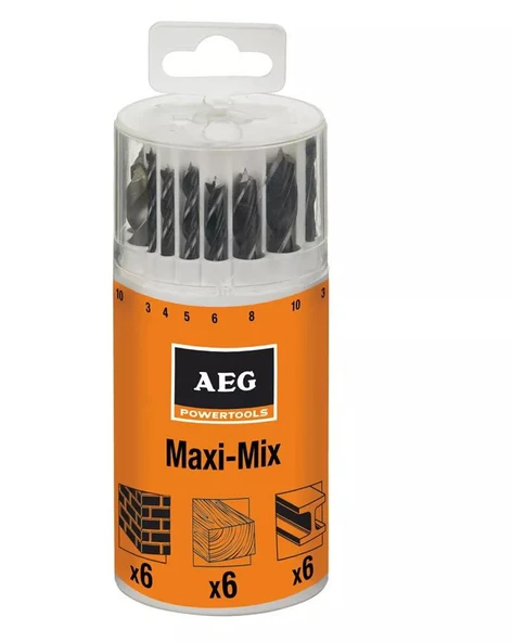 AEG MULTI MAXI-MIX 18 PARÇA AHSAP-BETON-METAL DELME UÇ SETI ürün görseli 1