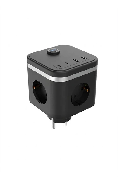 Termal Akım Korumalı Isıya Dayanıklı 3'lü Duvar Tipi Priz 2x Usb 2x Typce 3680 w ürün görseli 1