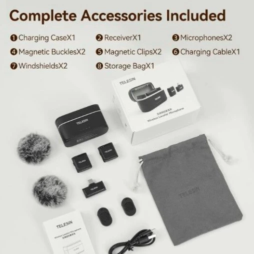 Telesin Wireless Lavalier Microphone - Resim 2