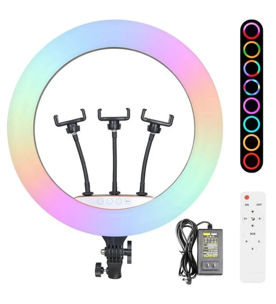 OEM 3D-56 Diamond 2.1 mt Tripod 56 cm RGB Led Kumandalı Selfie Işığı (Siyah) ürün görseli 1