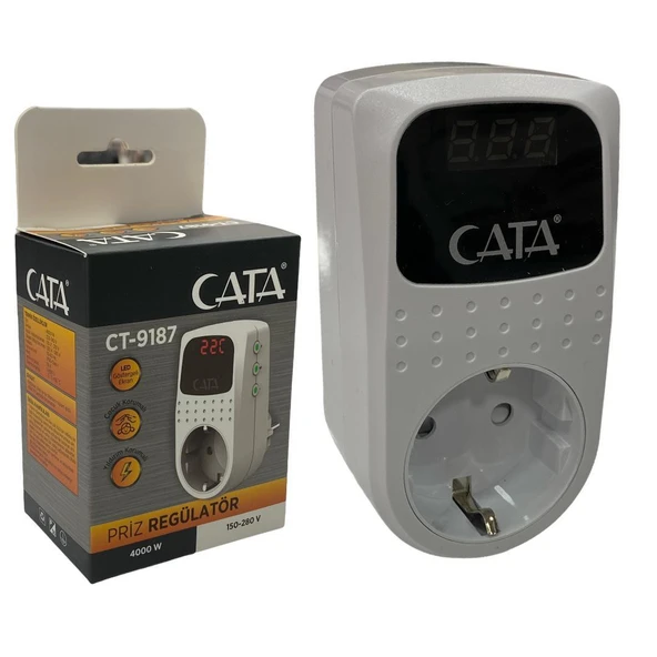 Cata Ct-9187 Dijital Akım Korumalı Priz ( 918 Joule ) ( 4000w ) ürün görseli 1